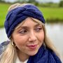 Personalised Navy Cable Knit Headband, thumbnail 2 of 3