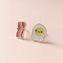 Happy Little Bacon And Egg Enamel Stud Earrings, thumbnail 1 of 4