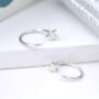 Tiny Sterling Silver Crescent Star Huggie Hoops, thumbnail 2 of 5