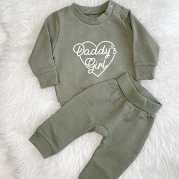 Daddy's Girl Baby Jogger And Sweatshirt Set, 7 of 8