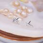 Sterling Silver Manta Ray Stud Earrings, thumbnail 2 of 10