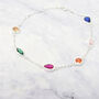 Geometric Multicolour Stone Sterling Silver Bracelet, thumbnail 1 of 4