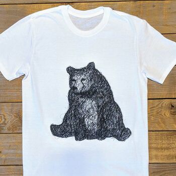 Sitting Bear Men's Organic T Shirt, 4 of 7