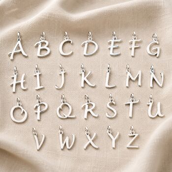Sterling Silver Script Initial Letter Charms, 3 of 6