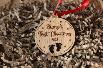 Personalised “Mummy To Be” Baby Bump Christmas Ornament – Custom Pregnancy Keepsake Decoration, 4 of 4