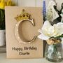 Personalised Crown Card Wooden Glitter Letter Name, thumbnail 1 of 10