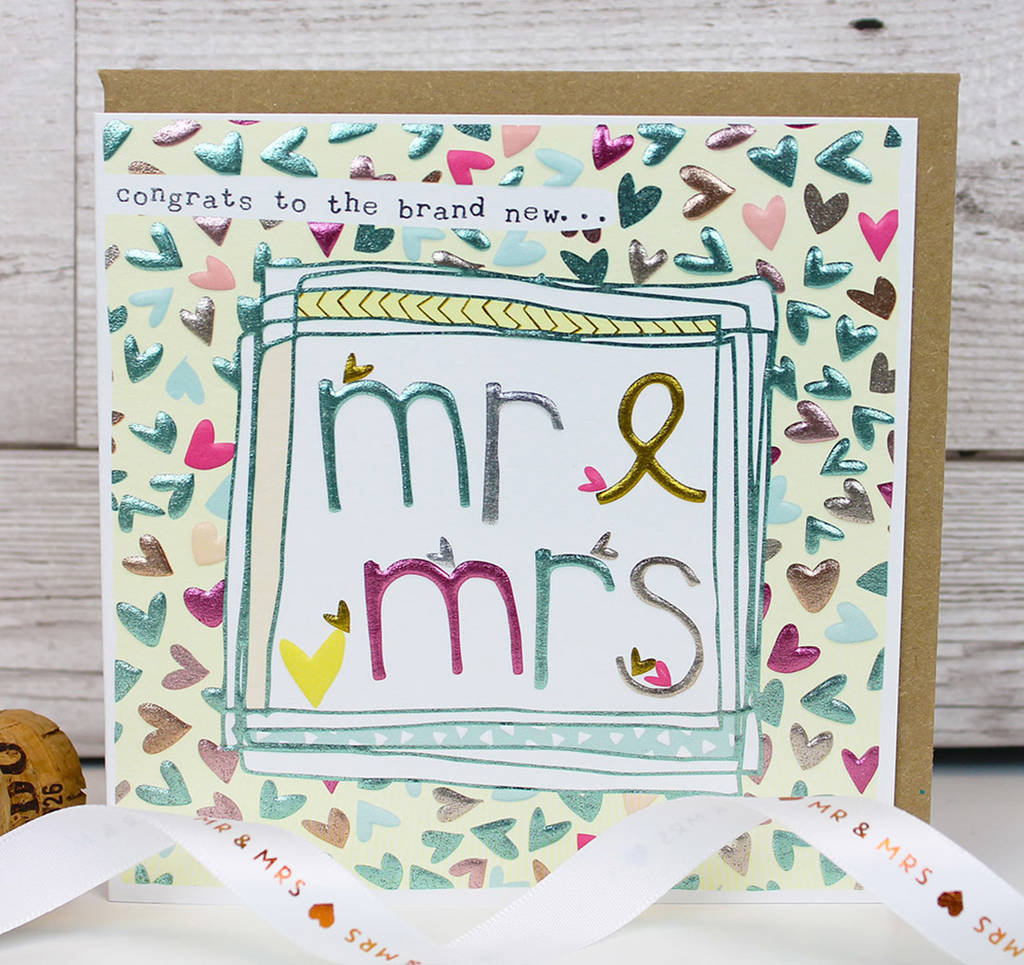 Mr And Mrs Wedding Card By Molly Mae® | notonthehighstreet.com