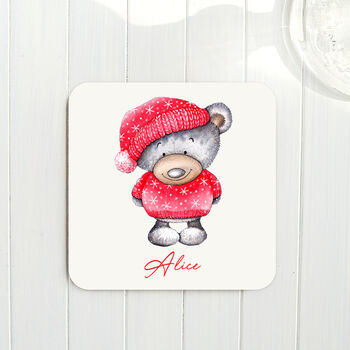 Personalised Christmas Teddy Bear Coaster, 2 of 2