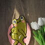 Cheeky Frog Punch Needle Wall Art, thumbnail 3 of 6