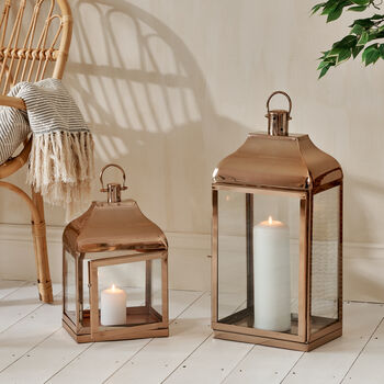 Rose Gold Candle Lantern Two Sizes, 9 of 12