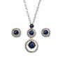 Blue And White Cubic Zirconia Earring And Pendant Set, thumbnail 1 of 3