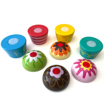 Wooden Cup Cake Play Food Set, 4 of 5
