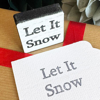 Square Let It Snow Rubber Stamp Christmas Craft, 3 of 6