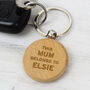 Personalised This Grandad Belongs To Wooden Keyring, thumbnail 4 of 4