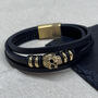 Personalised Men's Stacked Leather Skull Bracelet, thumbnail 2 of 12