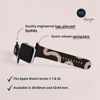 Black And White Swirl Vegan Leather Apple Watch Band, 5 of 7