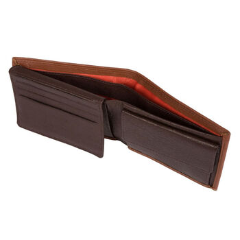 Brown And Tan Men's Leather Wallet Rfid Protected, 2 of 3