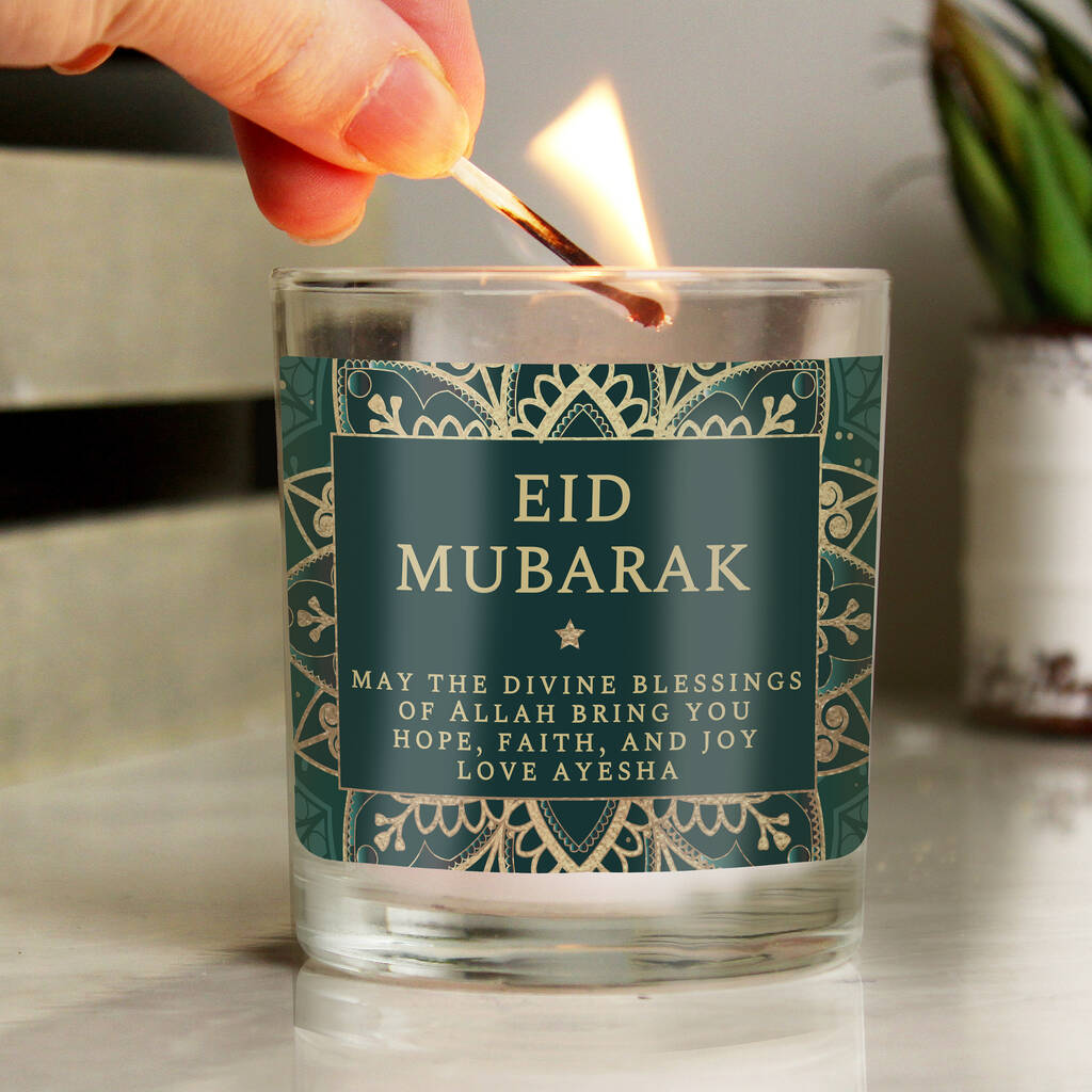 Personalised Eid Mubarak Candle, 1 of 3