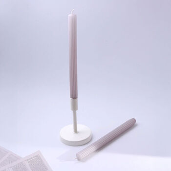 G Decor Velluto Rosato Set Of Two Extra Tall Dinner And Taper Candles With Ribbed Velvet Matte Finish, 3 of 3