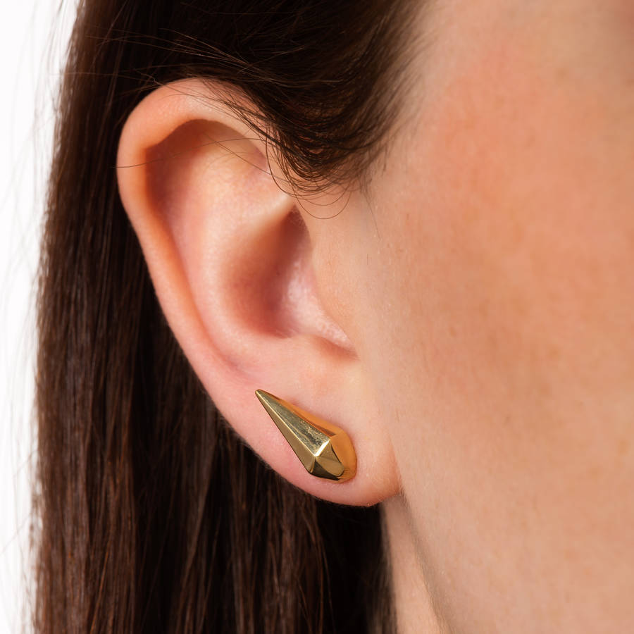 Faceted Teardrop Stud Earrings By Scream Pretty