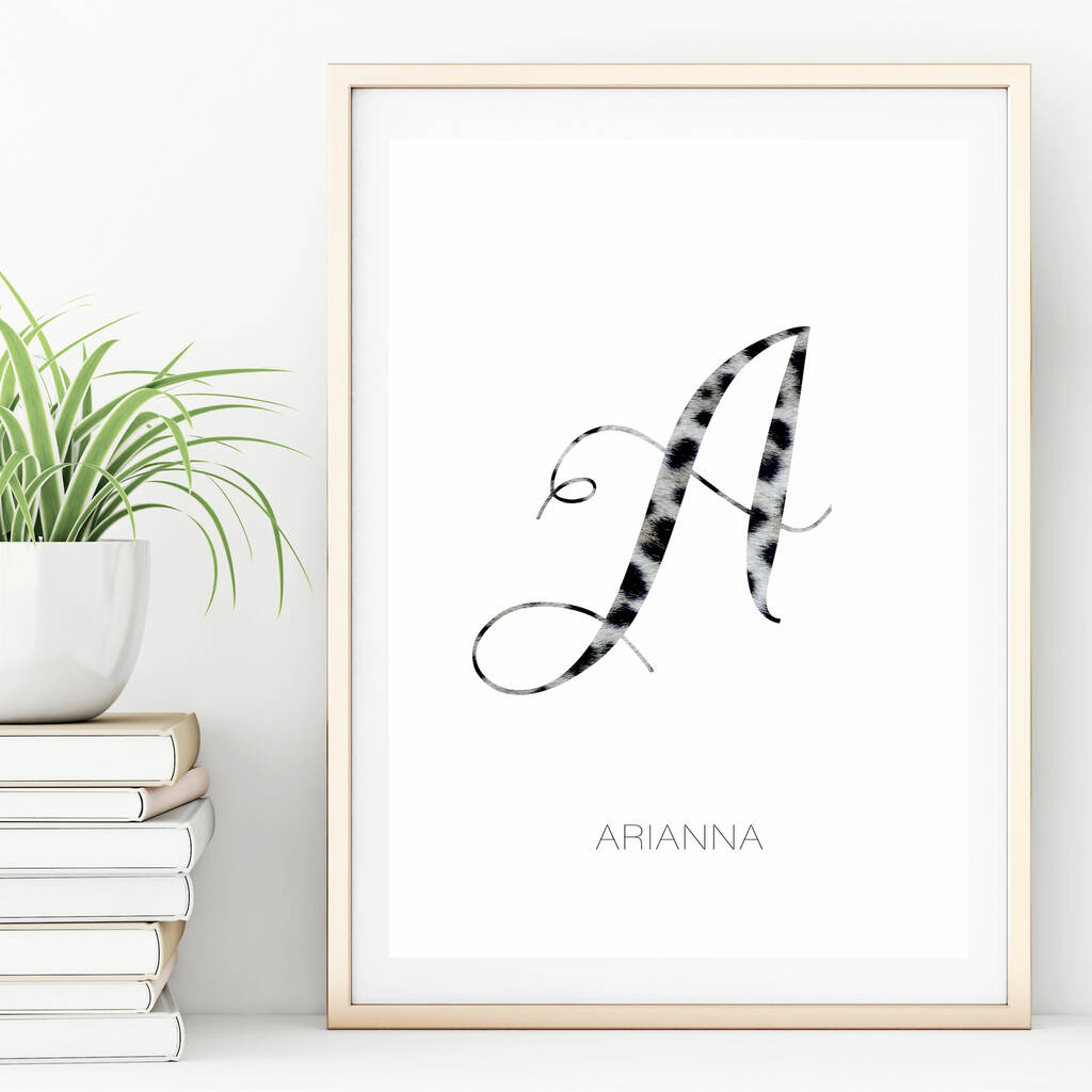 Personalised Initial Monogram A4 Print By Nikita By Niki ...