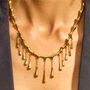 Designer Short Multi Drop Necklace In Gold Vermeil, thumbnail 2 of 6