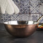 Handmade Copper Wok With Brass Handle – 420 Mm Diameter, thumbnail 1 of 6