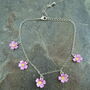 Pink Primrose February Birth Flower Charm Bracelet, thumbnail 2 of 4