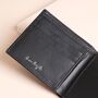 Personalised Men's Leather Wallet And Card Holder Gift Set In Black, thumbnail 5 of 6