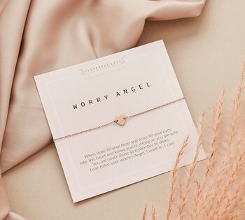 Worry Angel Tarnish Resistant Gold Heart Bracelet, 3 of 6