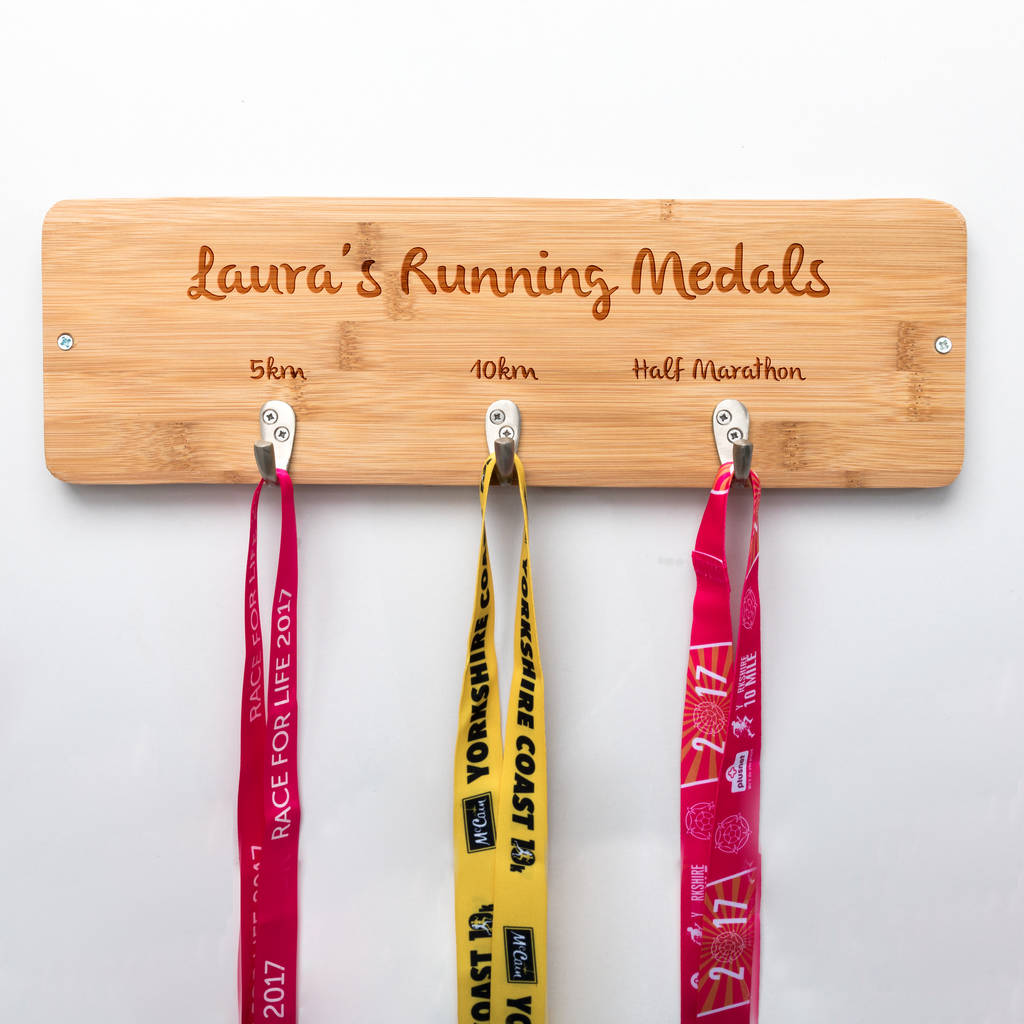 PB & Photo Running/Runner Wooden Medal hanger/holder/Personalised 