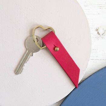 Couples Pair Of Personalised Leather Heart Keyrings, 10 of 12