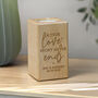 Personalised Love Story Wooden Tealight Holder, thumbnail 2 of 4