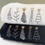 Five Embroidered Doodle Christmas Trees Jumper, thumbnail 1 of 4