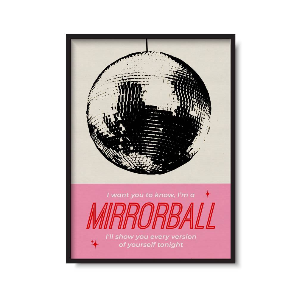 Mirrorball Lyric Music Gift Print, 1 of 3