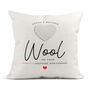 Personalised 7th Wedding Anniversary Cushion 'Wool', thumbnail 1 of 3
