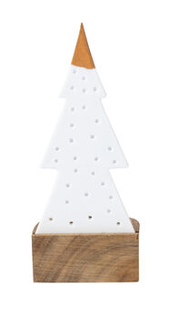 Christmas Tree Tealight Holder With Gold Tip, 3 of 3