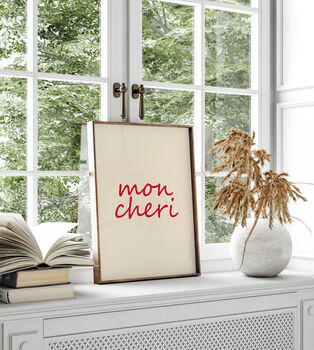 Mon Cheri French Typography Poster, 2 of 5
