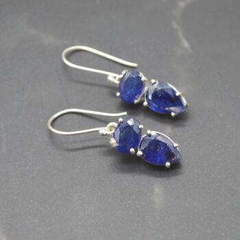 Sapphire Earrings: Gold Or Silver, Minimalist Jewelry, 10 of 11