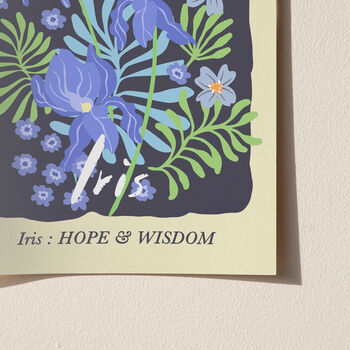 Iris Flower Print For Hope And Wisdom, 3 of 5