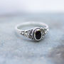 Detailed Black Onyx Sterling Silver Ring, thumbnail 2 of 5