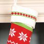Christmas Joy Personalised Knitted Stockings, thumbnail 4 of 9