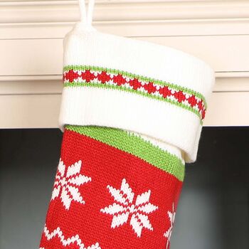 Christmas Joy Personalised Knitted Stockings, 4 of 9