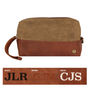 Personalised Green Canvas And Leather Wash Bag/Dopp Kit, thumbnail 5 of 8