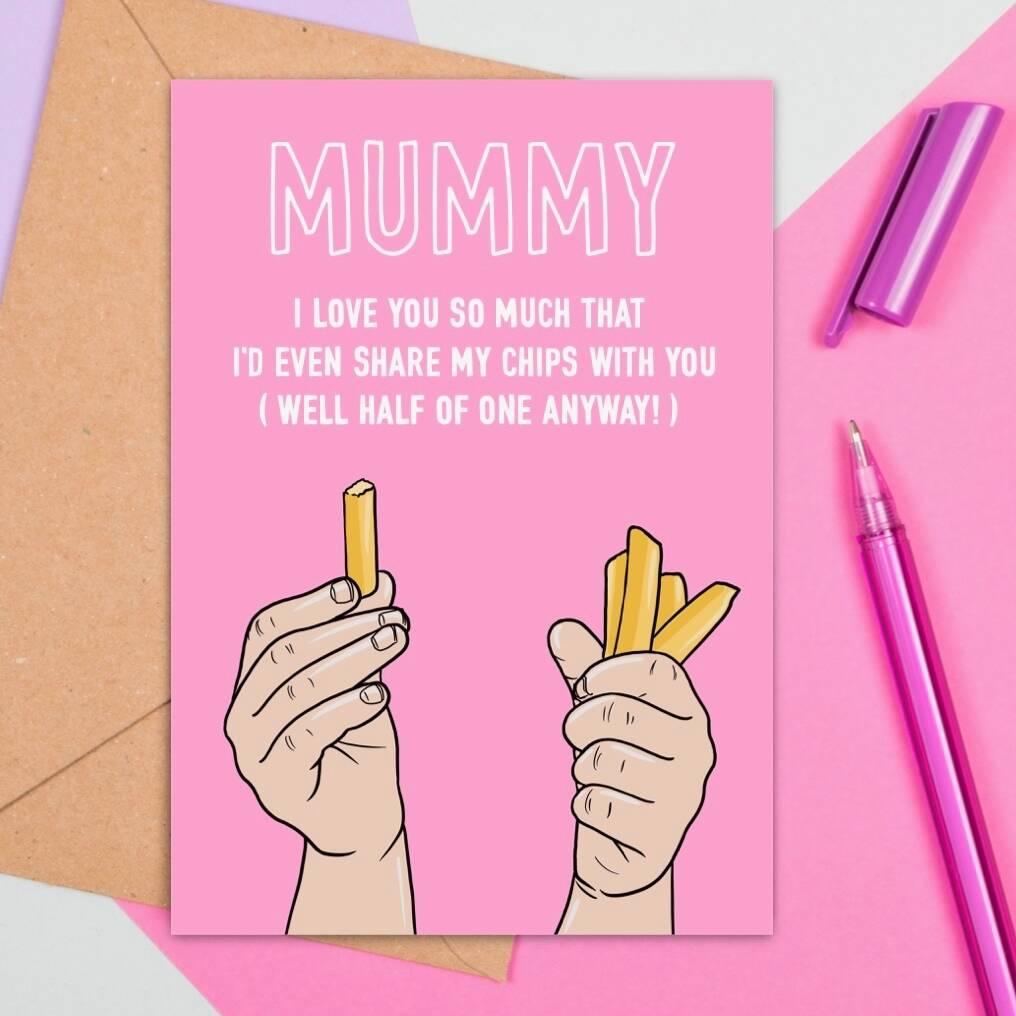 Large Size Chip Loving Mummummy Card By Adam Regester Design 