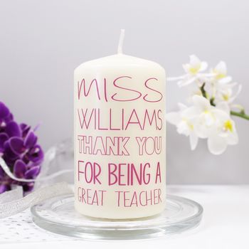 Personalised Thank You Candle For Teachers, 2 of 9