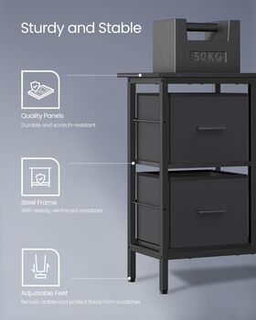 L Shaped Computer Desk With Two Drawers Monitor Stand, 9 of 12