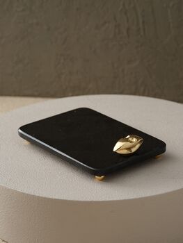 Handmade Black Marble Serving Board With Floral Detail, 11 of 12