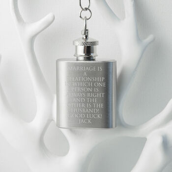 Personalised Silver Plated Lucky Sixpence Hip Flask, 6 of 6