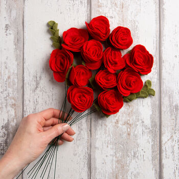 Dozen Red Roses Felt Kit Valentines, 3 of 7